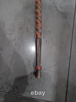 Vintage Hand Carved Solid Wooden African Tribal Walking Stick