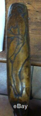 Vintage Hand Carved Walking Stick- A Work Of Art- 36- Very Sturdy