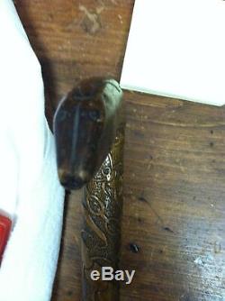 Vintage Hand Carved Walking Stick- A Work Of Art- 36- Very Sturdy