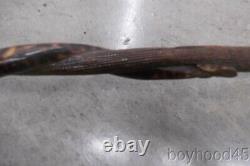 Vintage Hand Carved Walking Stick-alligator & Snakes-florida Estate Item