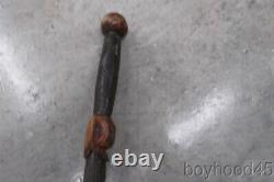 Vintage Hand Carved Walking Stick-alligator & Snakes-florida Estate Item