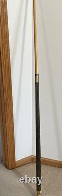 Vintage Hand Carved Wood & Brass Walking Stick / Cane & Hidden Pool Cue