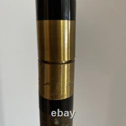 Vintage Hand Carved Wood & Brass Walking Stick / Cane & Hidden Pool Cue