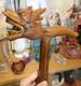 Vintage Hand Carved Wooden Dragon Head Handle Ball Ornate Asian Walking Stick