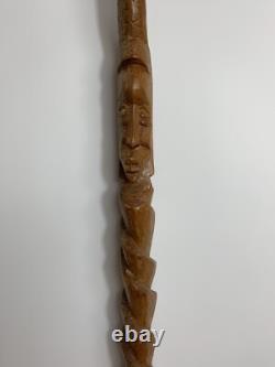 Vintage Hand Carved Wooden Walking Stick A3-4-009
