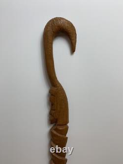 Vintage Hand Carved Wooden Walking Stick A3-4-009