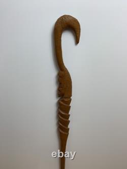 Vintage Hand Carved Wooden Walking Stick A3-4-009