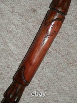 Vintage Jamaka Rustic Walking Stick/Cane With Hand-Carved Man 103cm