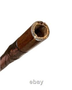Vintage Japanese Carved Bamboo Wood Geisha Knob Swagger Walking Stick Cane 32L