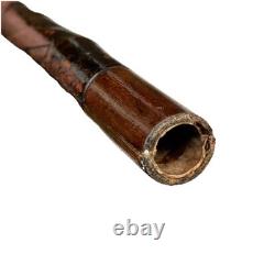 Vintage Japanese Carved Bamboo Wood Geisha Knob Swagger Walking Stick Cane 32L