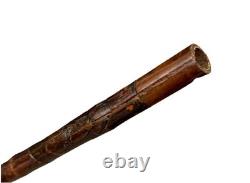 Vintage Japanese Carved Bamboo Wood Geisha Knob Swagger Walking Stick Cane 32L