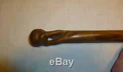 Vintage Kepkypa Carved Wood Walking Stick Cane