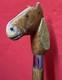 Vintage Long Wooden Hand Carved Walking Stick With Hand Carved Horse Head 129 Cm