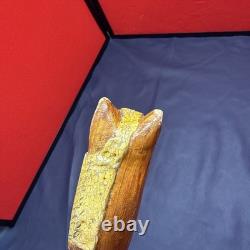 Vintage Long Wooden Hand Carved Walking Stick With Hand Carved Horse Head 129 Cm