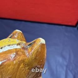 Vintage Long Wooden Hand Carved Walking Stick With Hand Carved Horse Head 129 Cm