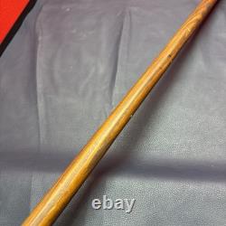 Vintage Long Wooden Hand Carved Walking Stick With Hand Carved Horse Head 129 Cm