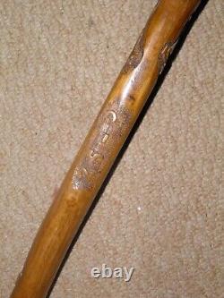 Vintage Military Hand-Carved Walking Cane The Buffs & Queens Own Kent Regiment