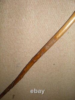 Vintage Military Hand-Carved Walking Cane The Buffs & Queens Own Kent Regiment