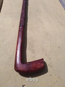 Vintage Old Antique Wood Wooden Walking Stick 36 Cane red Carved tree branch