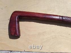 Vintage Old Antique Wood Wooden Walking Stick 36 Cane red Carved tree branch