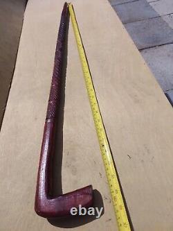 Vintage Old Antique Wood Wooden Walking Stick 36 Cane red Carved tree branch