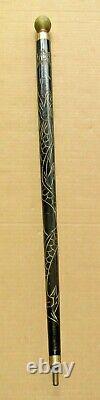 Vintage Old Walking Stick/ Pool Cue (gadget Stick) Carved Accents 33