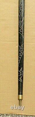 Vintage Old Walking Stick/ Pool Cue (gadget Stick) Carved Accents 33