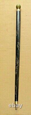 Vintage Old Walking Stick/ Pool Cue (gadget Stick) Carved Accents 33