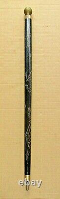 Vintage Old Walking Stick/ Pool Cue (gadget Stick) Carved Accents 33