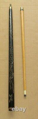 Vintage Old Walking Stick/ Pool Cue (gadget Stick) Carved Accents 33