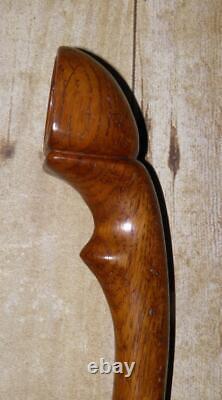 Vintage Pine Equestrian Walking Stick / Cane Hand Carved Horse Hoof Handle 92cm