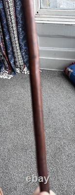 Vintage Primitive Antique hand carved head walking stick wooden cane