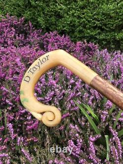 Vintage Rams Horn Shepherds Crook. On Hazel Shaft