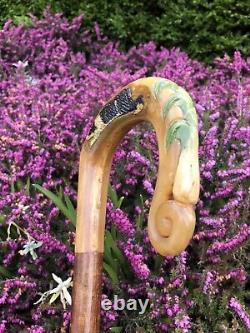 Vintage Rams Horn Shepherds Crook. On Hazel Shaft