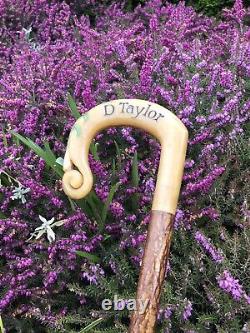 Vintage Rams Horn Shepherds Crook. On Hazel Shaft