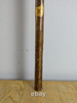 Vintage Rams Horn Shepherds Crook Walking Stick Thistl Carved Handle 115cm (45)