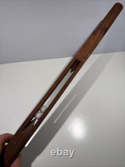 Vintage Rare Hand Carved Wood Walking Stick 36 Moroccan Temple Building Fund