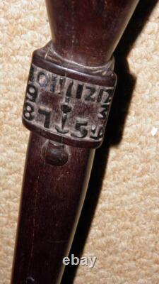 Vintage Rustic Hard Wood Walking Stick Hand Carved Fist & Watch Top Jon. Hand