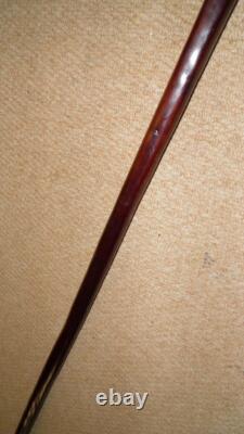 Vintage Rustic Hard Wood Walking Stick Hand Carved Fist & Watch Top Jon. Hand