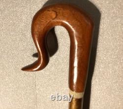 Vintage Shepherds Crook Hand Carved