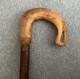 Vintage Shepherds Crook Ram Horn Walking Stick Carved Thistle Handle 87 cm Long