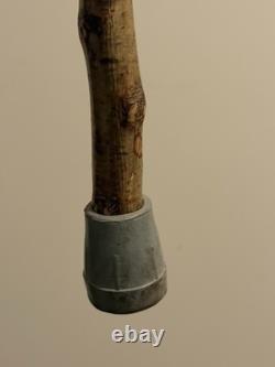 Vintage Stag Horn Walking Thumb Stick / Cane With Carved Whistle