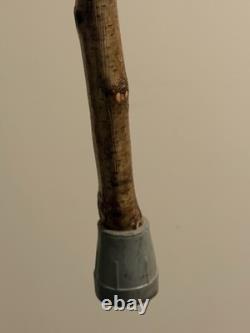 Vintage Stag Horn Walking Thumb Stick / Cane With Carved Whistle