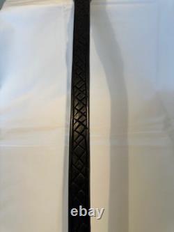 Vintage Style African Carved Wood Walking Stick 3 Faces D-Handle 90cm