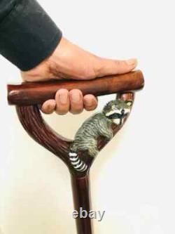 Vintage Style Cane Carved Wooden Walking Cane for Men & Women Mobility Aid Gift