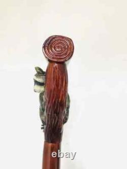 Vintage Style Cane Carved Wooden Walking Cane for Men & Women Mobility Aid Gift