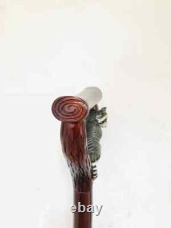 Vintage Style Cane Carved Wooden Walking Cane for Men & Women Mobility Aid Gift