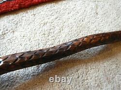 Vintage Tribal Carved Wood Snake Walking Stick