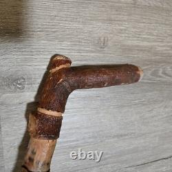 Vintage Twisted Vine Walking Stick Hand Carved And 38 Tall. Unique Collectible