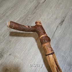 Vintage Twisted Vine Walking Stick Hand Carved And 38 Tall. Unique Collectible